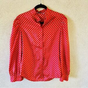 The Villager Red and White Polka Dot Button Down Shirt